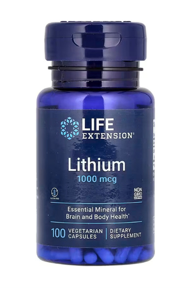 Life Extension LIFE Nutrıtıon Lithium Orotate 1,000 mcg 100 Vege Capsul.Tr Ye...
