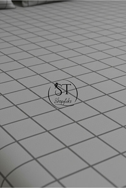 Shopyteks Square Patterned Double & King Size Fitted Sheet Set | Cotton & Soft