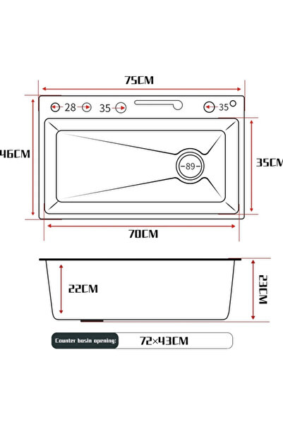 Generic Luxury Stainless Steel Drop-In Kitchen Sink with Flying Rain Waterfall, Single Bowl, LED Display