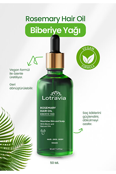Lotravia Biberiye Yağı | Saç Bakım Yağı – Saç Dökülmesine Karşı, Hızlı Uzama,...