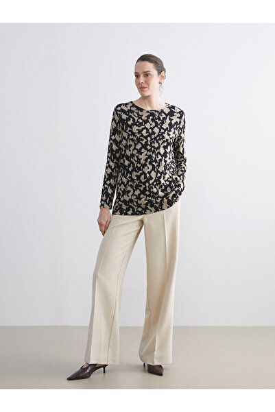 LC Waikiki Peak Yeni Sezon Bisiklet Yaka Desenli Bluz