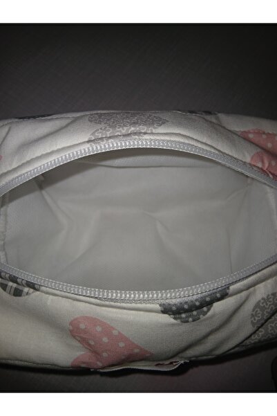 dora ev tekstıl Makeup Bag Burgundy & Gray with Hearts {Pinterest }