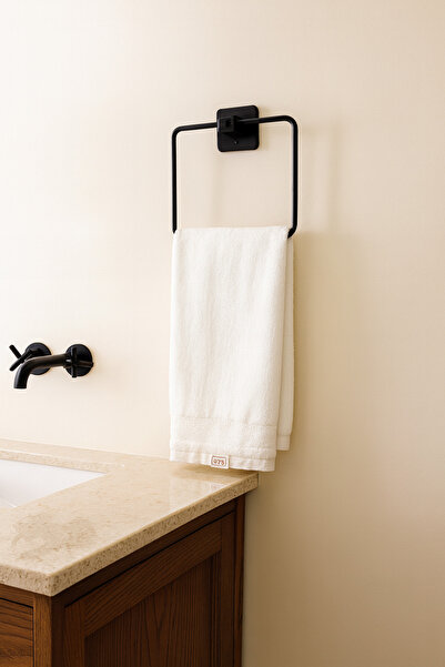 VENON Στήριγμα για πετσέτες μπάνιου με ισχυρή κόλλα HOME SQUARE ADHESIVE BLACK SQUARE