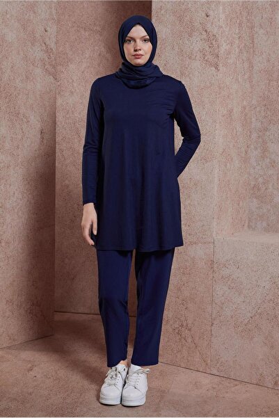 Alvina 44646 Model Plain Crew Neck Tunic