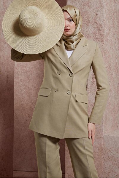 Alvina 30420 Model Linen Textured Pants Set