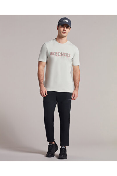 SKECHERS M 2XI-Lock PU Printed Slim Sweatpant Erkek Siyah Eşofman Altı S231078-001