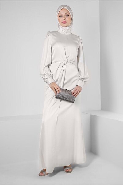Alvina ÖNÜ BÜZGÜLÜ KUŞAKLI ABİYE ELBİSE 50328