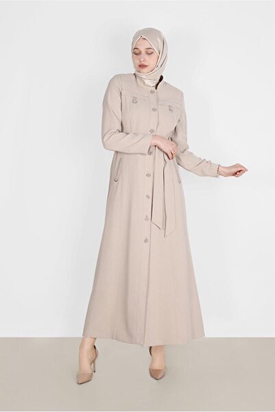 Alvina 10578 Model pardesiu cu curea și nasturi