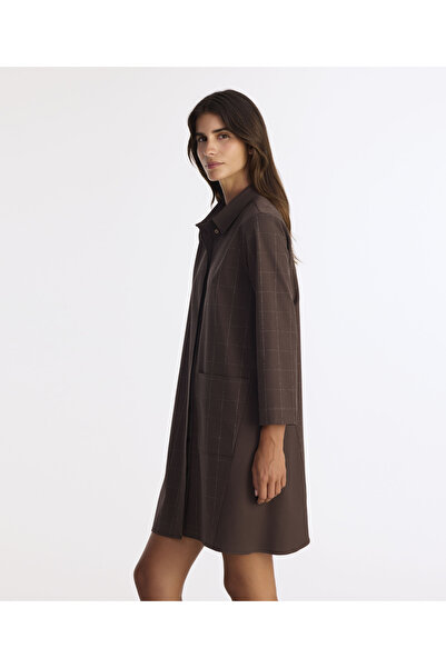 Yargıcı A Form Gömlek Yaka Uzun Kol Elbise
