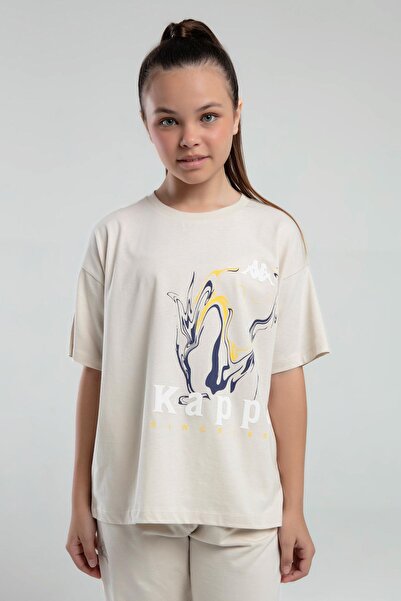 Kappa Authentic Kaitlin Kız Çocuk Bej Regular Fit Tişört