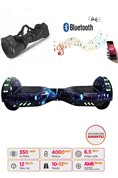 CityMate Elektrikli Kaykay Full Ledli Hoverboard Bluetooth Hoparlörlü 6.5 Inch Çanta Hediyeli D12