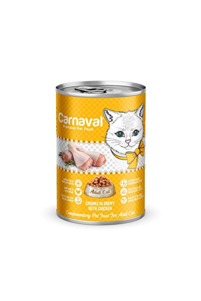 Carnaval Premium Yetişkin Kedi Konservesi Tavuklu 400 gr X 12 Adet