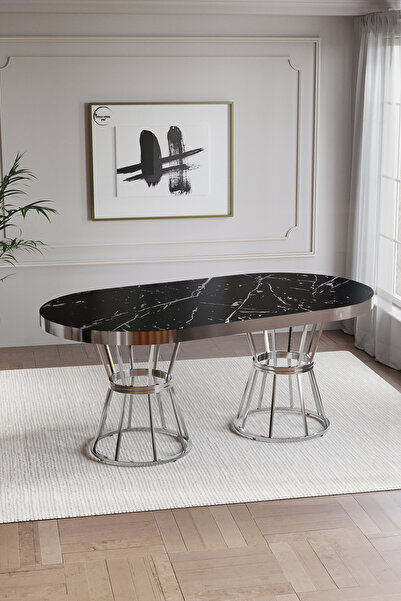 BY ORHAN GÜZEL Mutfak Masası Takımı,salon Masa Takımı ,6 Kişilik Venüs Gold Salon Masa Takımı X Ayak