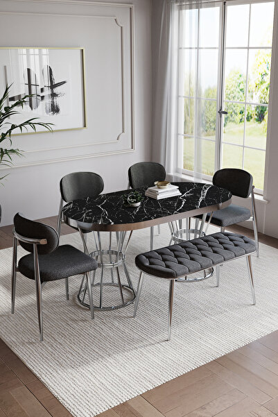 BY ORHAN GÜZEL Mutfak Masası Takımı,salon Masa Takımı ,6 Kişilik Venüs Gold Salon Masa Takımı X Ayak