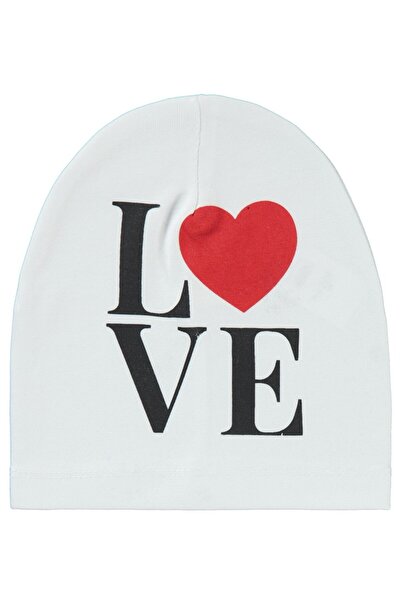Albimama Ljubavna beretka za devojčice od 6-9 godina - bela standardna