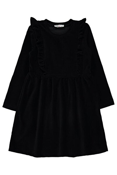 Civil Girls قماش مجدّل فستان مخملي للأعمار من 6 إلى 9 سنوات - أسود للأعمار من...