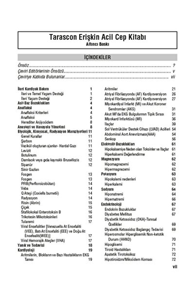 Güneş Tıp Kitabevi Tarascon Erişkin Acil Cep Kitabı
