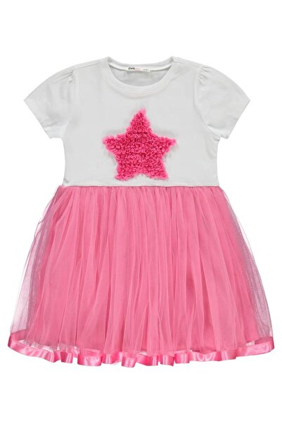 Civil Girls Yıldız Lase Nakışlı Tüllü 4-9 Yaş Elbise - Pembe 8-9 Yaş