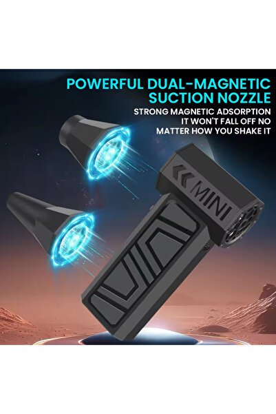 black Turbo Fan Electric Air Duster Portable 130000RPM Cleaning Jet Blower Tool Car Blowing Snow 4 G