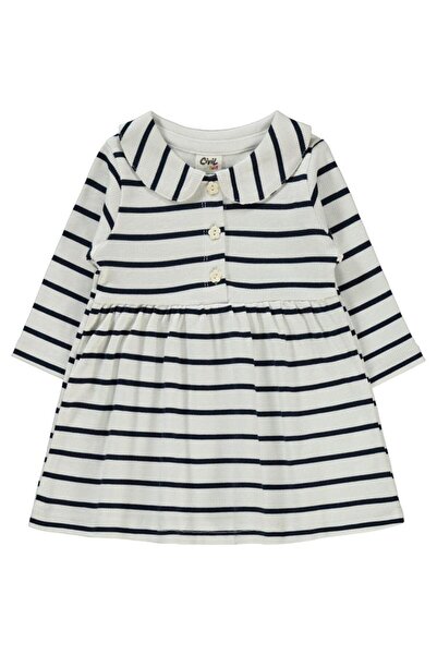 Civil Baby Çizgili 6-18 Ay Elbise - Lacivert 9-12 Ay