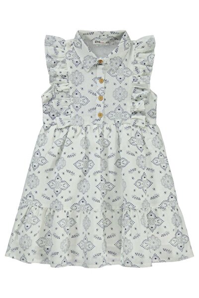 Civil Girls Düğmeli 6-9 Yaş Elbise - Lacivert 7-8 Yaş