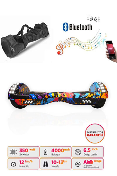 CityMate Elektrikli Kaykay Full Ledli Hoverboard Bluetooth Hoparlörlü 6.5 Inc...