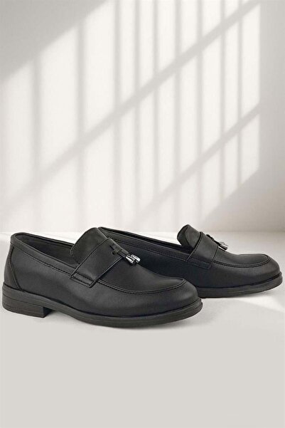 Rakerplus Loafer Black Matte Pantofi clasici pentru copii pentru bărbați