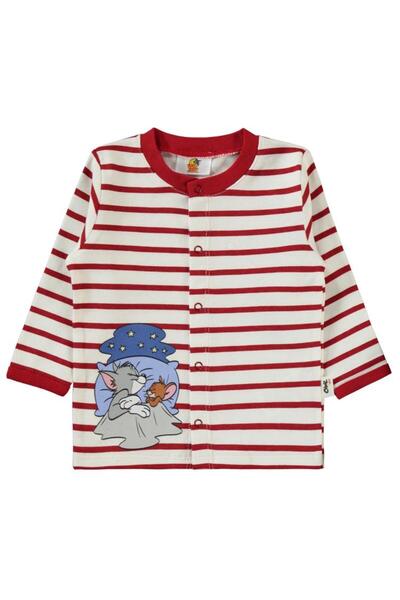 Tom and Jerry Civil Baby Stripe Print 1-6 Months Pajama Set - Red1-3 Months
