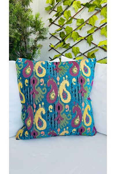 Decamor home غطاء كيركنت من القماش المنسوج باللون الأخضر والوردي