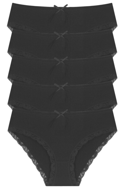 Newlilla Pachet de chiloți pentru femei 1909 Lace Leg Bato 5 piese 1909-v2