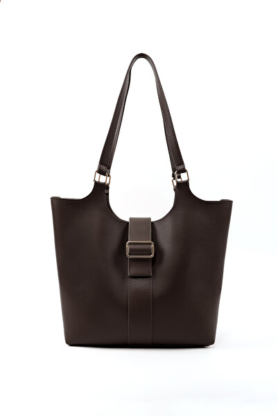 SHAKA Brown Color Shk269 Faux Leather Single Compartment, Snap Fastener, Hand, Arm and Shoulder Bag