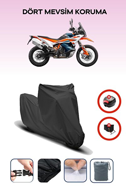 Breen قماش دراجة نارية أسود متوافق مع KTM 890 Adventure R، غطاء محرك