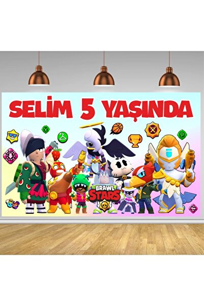 Home Kişiye Özel Isimli Brawl Stars Temalı Doğum Günü Afişi Duvar Pankart 150...