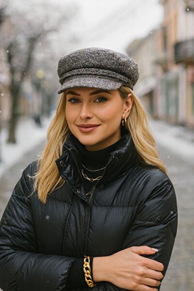 MARBERRY Füme Yünlü Kasket Kadın Şapka