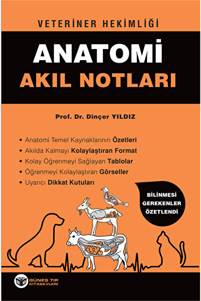 Güneş Tıp Kitabevleri Veteriner Hekimliği Anatomi Akıl Notları