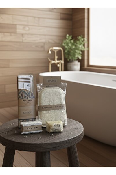Bursa Home مجموعة العناية بالجسم (مقشر من ألياف اليقطين، صابون ألياف اليقطين،...