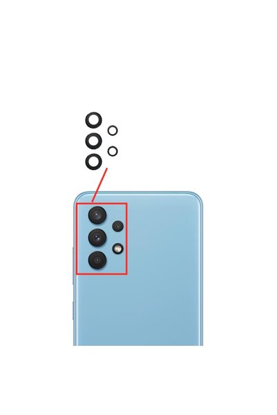 Fodos Samsung Galaxy A32 4g Rear Camera Glass Lens with Adhesive Outer Glass ...