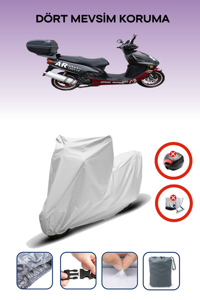 Breen ARORA AR 150T-15 Compatible GRAY MOTORCYCLE BRAND REAR BAG UNCOMPATIBLE