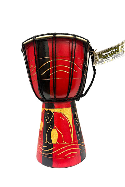 BARC AHŞAP DJEMBE OTANTİK ÇALGI 30CM MAHONI AGACI KEÇİ DERİSİ DARBUKA DAVUL