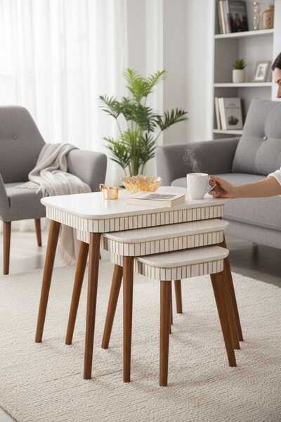 Akabesan Aksesuar Pusat Serisi Dekoratif Tasarım Kayın Ağacından Üst Kalite K...