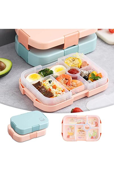 fulina Bento Boxes Office Staff With Lunch Box 3 Compartment Portable Lunch Box Heated Lunch Box Set(Pink)