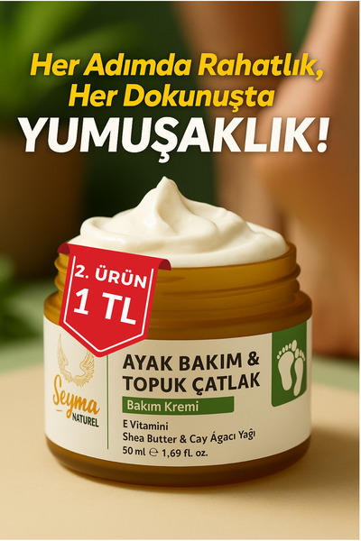 Şeyma natural Ayak Ve Topuk Çatlak Kremi Ayak Bakım Ayak Kokusu 50 ML