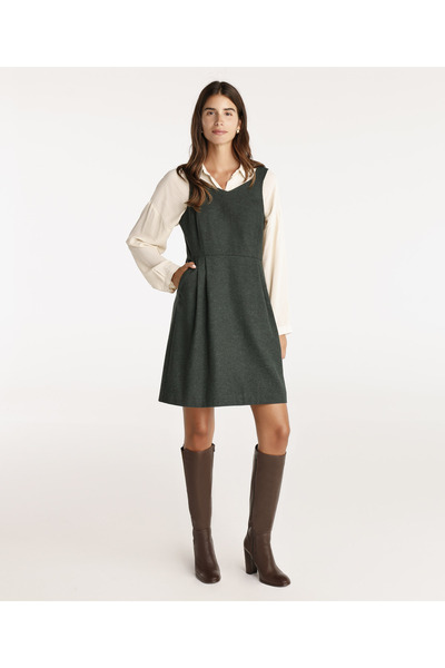 Yargıcı Pile Detaylı Kısa Elbise