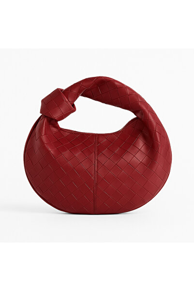 Kumsal Allure Luna Knitted Patterned Leather Hobo Bag – Zippered Luxury Design