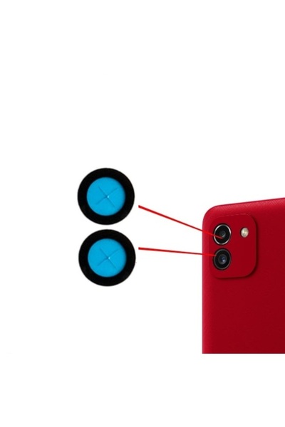 Fodos Samsung Galaxy A03 Rear Camera Glass Lens with Adhesive Outer Glass Sm-...