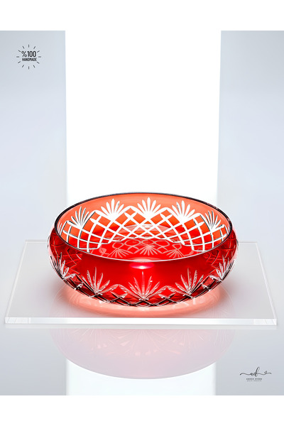 AKDEN STORE Cutting Decor Handcrafted Tableware Presentation Holder Glass Bowl