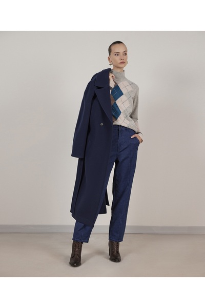 Yargıcı KÖPRÜ DETAYLI KRUVAZE PALTO