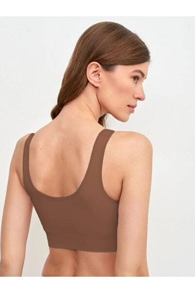 MİSTİRİK Panax Model Toparlayıcı Sıkılaştırıcı Kalın Askılı Pedli Büstiyer Kahve Renk