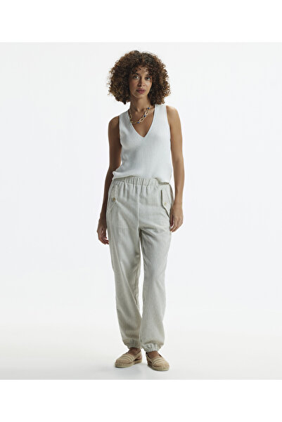 Yargıcı Beli Ve Paçası Lastikli Pantolon