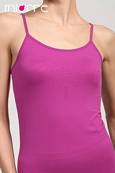 Miorre Seamless Embossed Patterned Bodysuit with String Straps